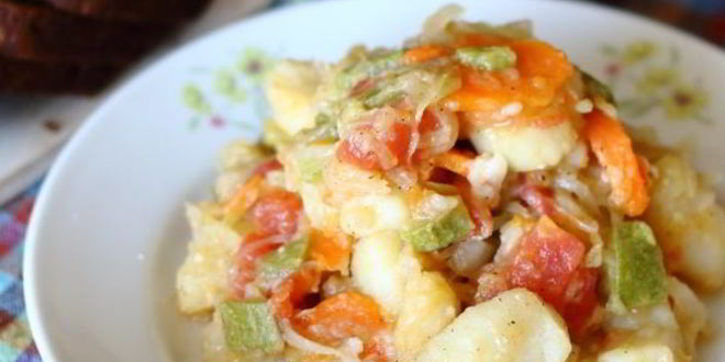 Рецепт овощное рагу из кабачков, картошки и капусты