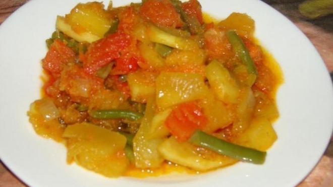 Рецепт Овощное рагу из кабачков помидор и фасоли
