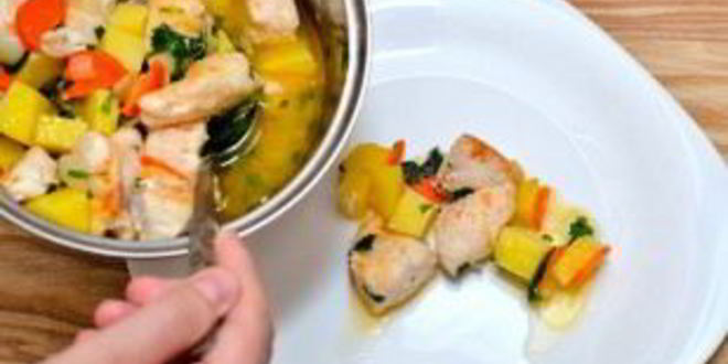 Рецепт овощное рагу из куриной грудки
