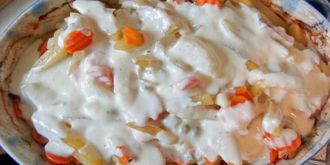 Рецепт овощное рагу под белым соусом аллеманд