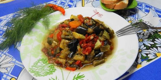 Рецепт овощное рагу с баклажанами в мультиварке