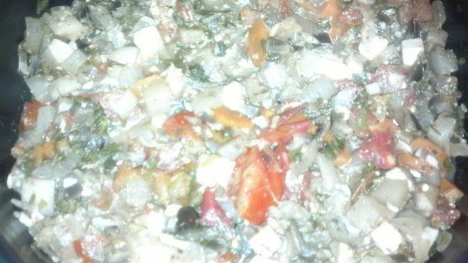 Рецепт Овощное рагу с брынзой и оливками