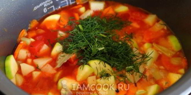 Рецепт овощное рагу с кабачками в мультиварке