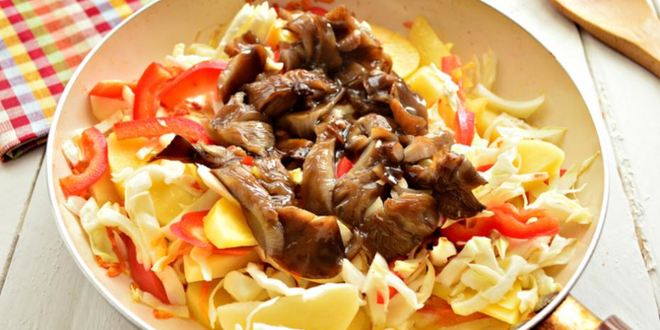 Рецепт овощное рагу с картофелем и грибами