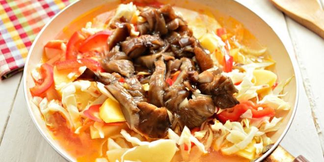 Рецепт овощное рагу с картофелем и грибами