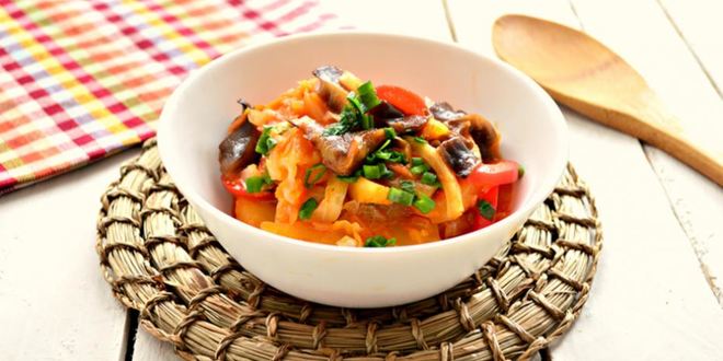 Рецепт овощное рагу с картофелем и грибами