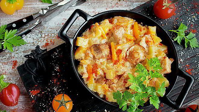 Рецепт Овощное рагу с лисичками