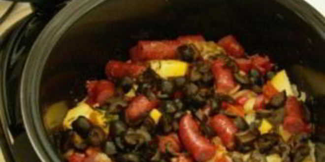 Рецепт овощное рагу с охотничьими колбасками