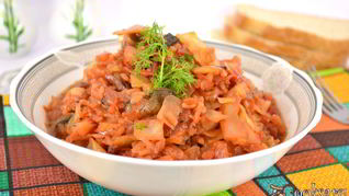 Рецепт Овощное рагу с рисом и шампиньонами в мультиварке