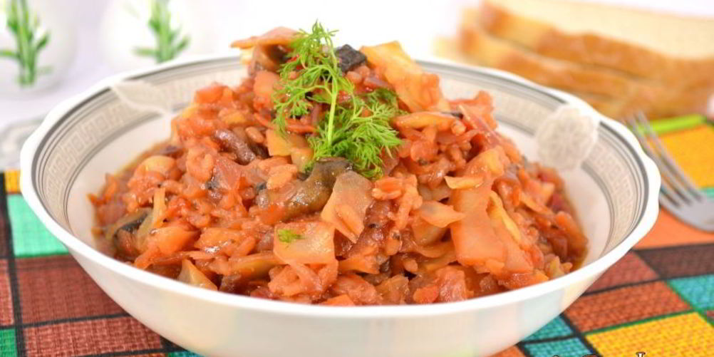 Как приготовить овощное рагу с рисом и шампиньонами в мультиварке