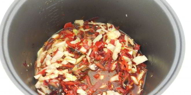 Рецепт овощное рагу с рисом и шампиньонами в мультиварке