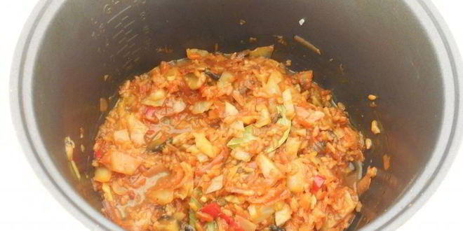 Рецепт овощное рагу с рисом и шампиньонами в мультиварке