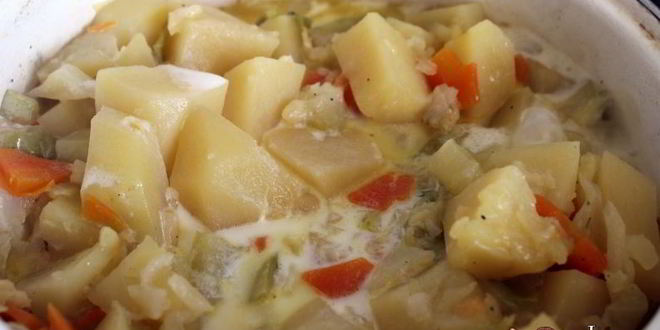 Рецепт овощное рагу со сливками