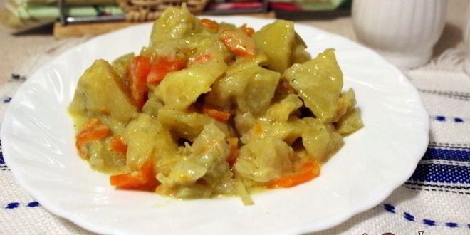 Рецепт овощное рагу со сливками