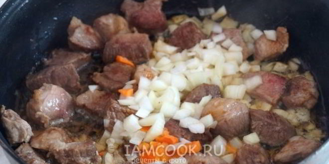 Рецепт овощного рагу со свининого