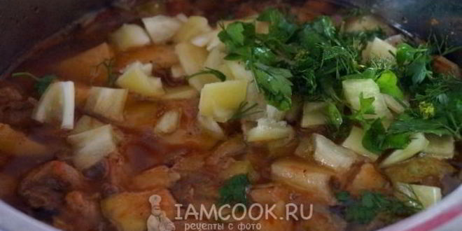 Рецепт овощного рагу со свининого