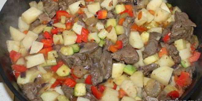 Рецепт рагу овощное с печенью индейки