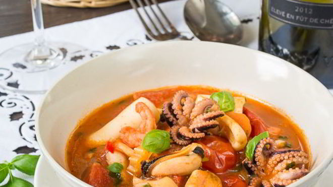 Рецепт Томатное рагу из морепродуктов