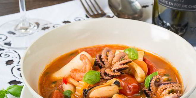 Рецепт томатное рагу из морепродуктов