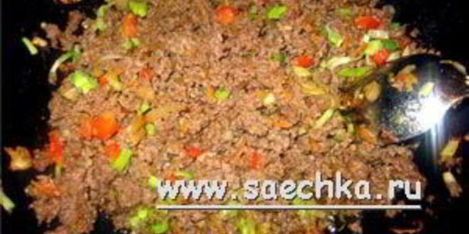 Рецепт рисовая лапша с фаршем и овощами