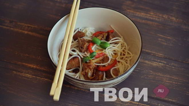 Рецепт Рисовая лапша с говядиной