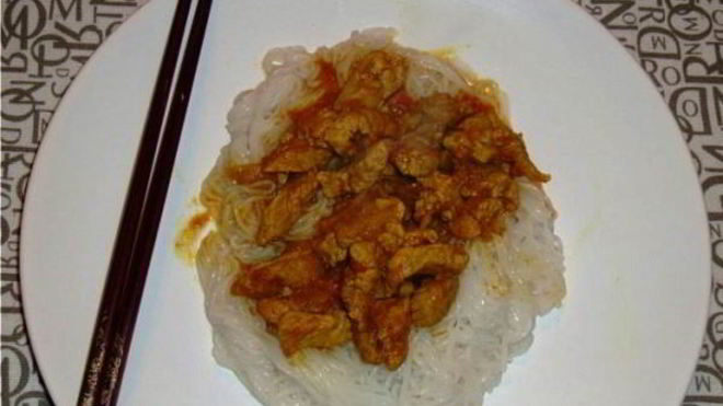 Рецепт Рисовая лапша со свининой