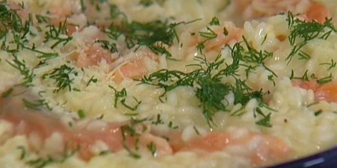 Рецепт ризотто с семгой