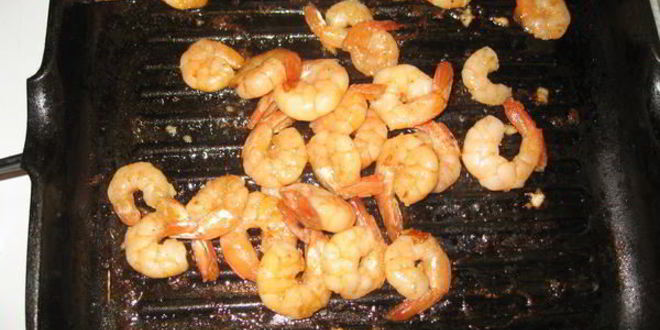 Рецепт чесночные креветки-гриль