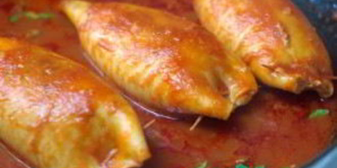 Рецепт кальмары, фаршированные курицей и грибами