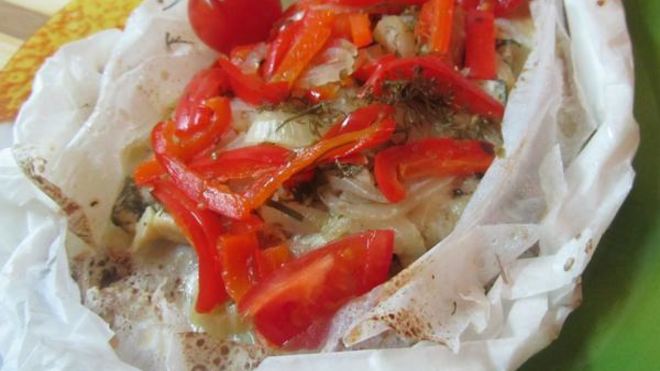 Рецепт Камбала, запеченная в пергаменте