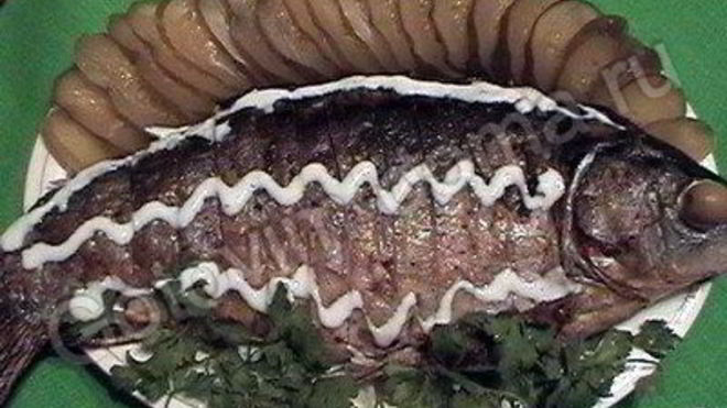 Рецепт Карп, фаршированный в духовке