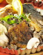 Карп запеченный с грибами