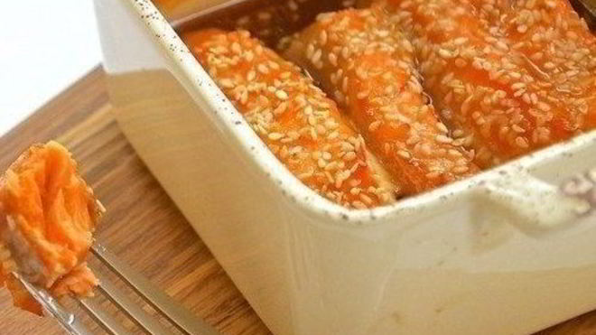 Рецепт Красная рыба в медово-лимонном маринаде