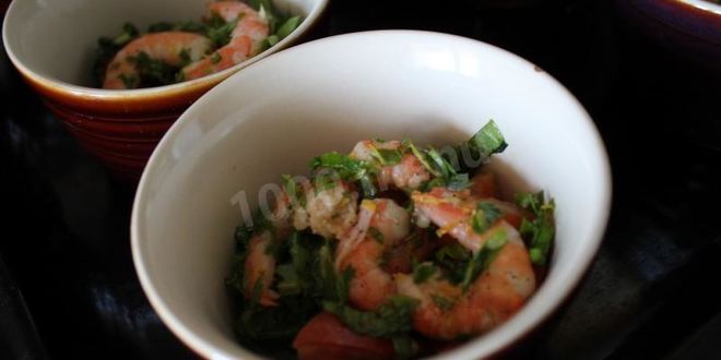 Рецепт креветки под соусом