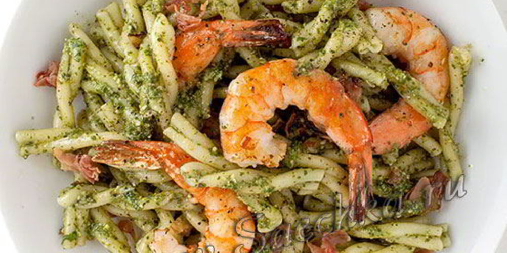 Как приготовить креветки с ротини