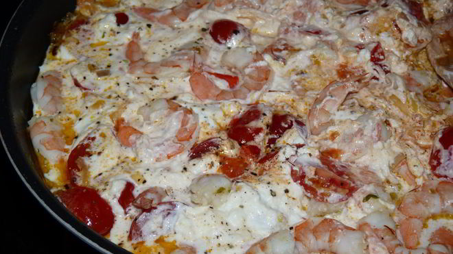 Рецепт Креветки в сметанном соусе