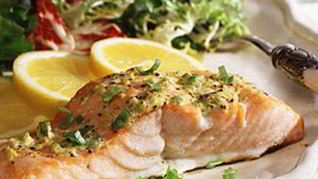 Рецепт Лосось, запеченный в сливках