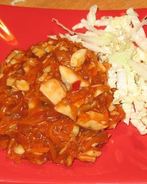 Минтай под овощным маринадом