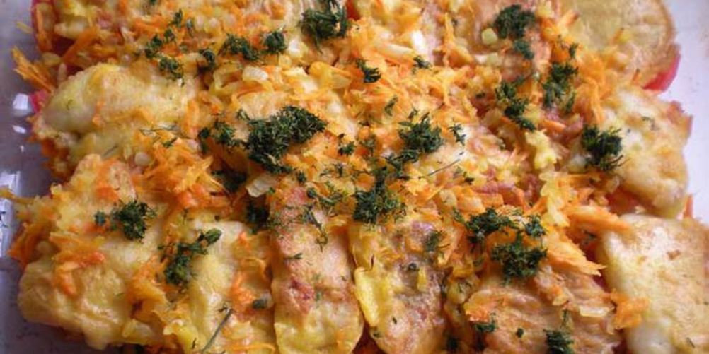 Как приготовить рыба запеченная с овощами