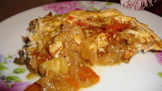 Рецепт Рыба запеченная в овощной шубке под майонезом