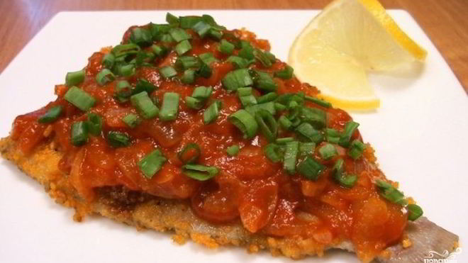 Рецепт Рыба, жаренная под соусом
