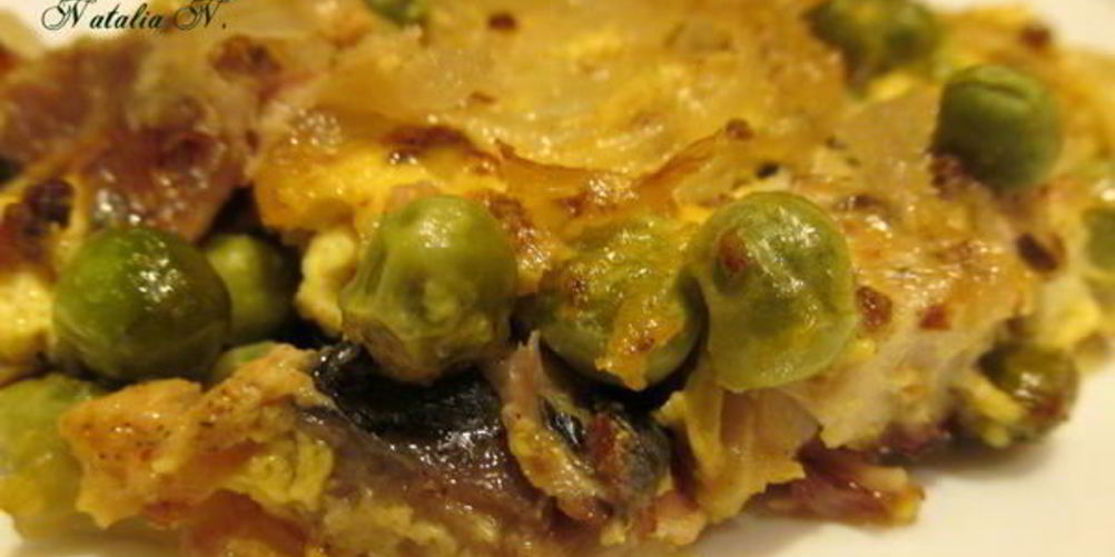 Как приготовить скумбрия, запеченная в сливках, с зеленым горошком