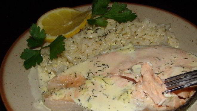 Рецепт Сочная семга в сливочном соусе