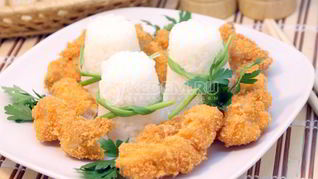 Рецепт Сом жареный в панировке с рисом
