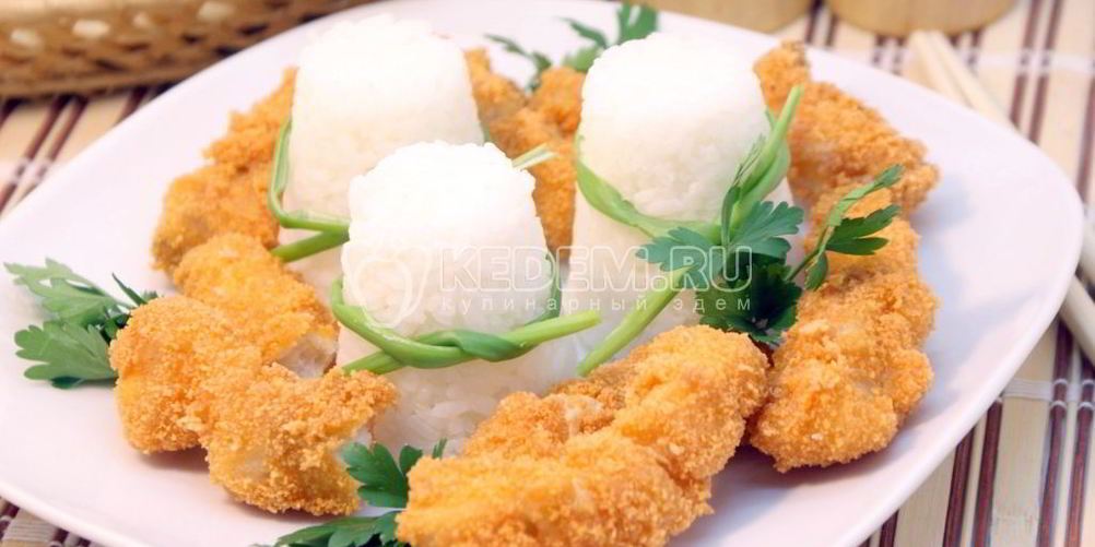 Как приготовить сом жареный в панировке с рисом