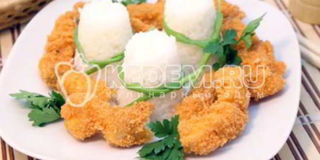 Рецепт сом жареный в панировке с рисом