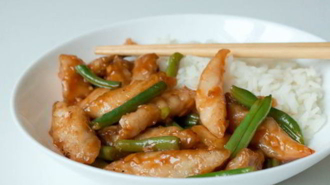 Рецепт Стир-фрай из рыбы с зеленой фасолью