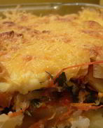 Судак, запеченный с овощами