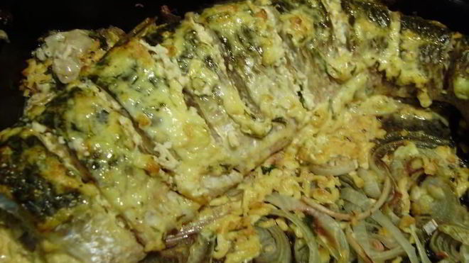 Рецепт Запеченный пеленгас в духовке фаршированный