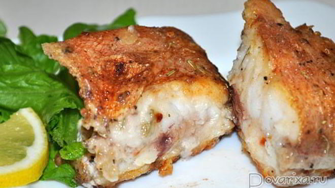 Рецепт Жареный морской окунь